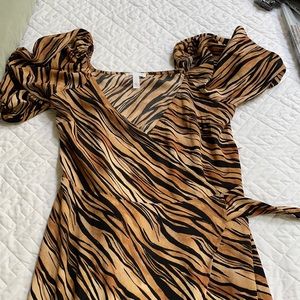 Animal Print Maxi Wrap Dress